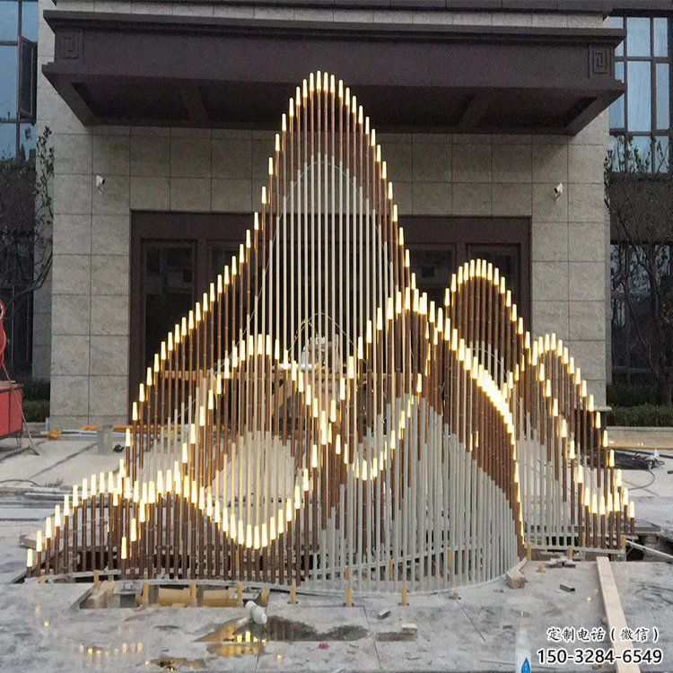 校園假山雕塑,拉絲景觀雕塑,公園主題