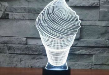 庭院冰淇淋雕塑，鍍金歐式雕塑，網(wǎng)格形式