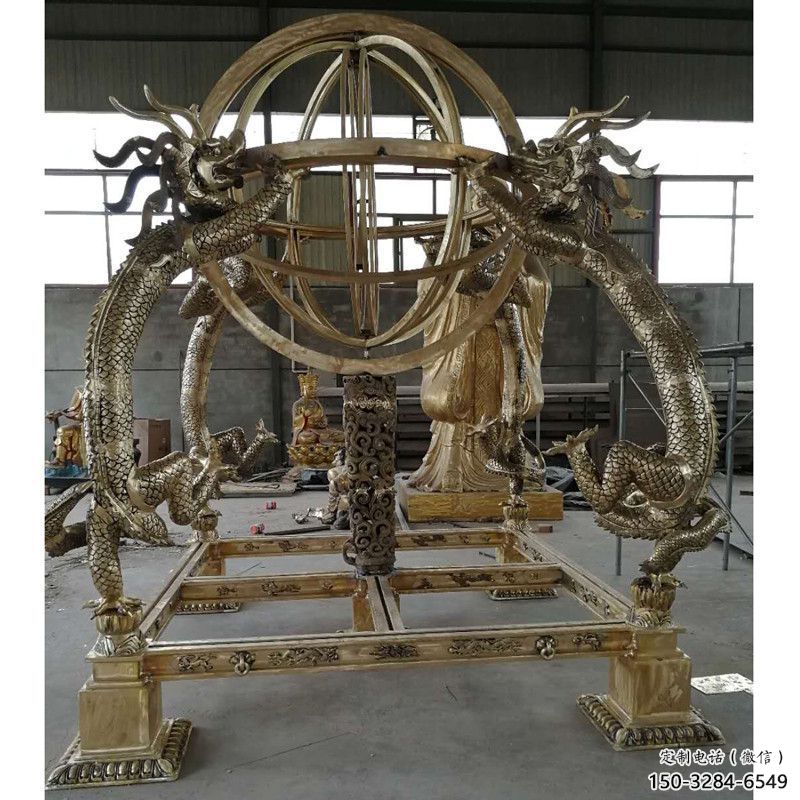 農村渾天儀雕塑，鏤空景觀雕塑，抽象效果