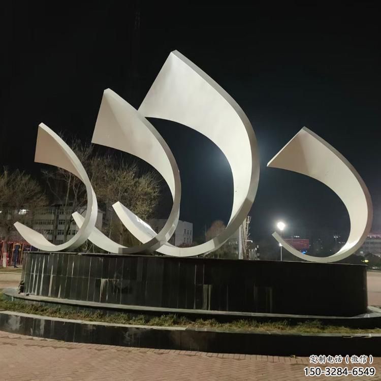 農村帆船雕塑，烤漆景觀雕塑，抽象效果