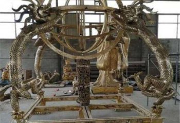 戶外渾天儀雕塑，鍍金歐式雕塑，鍍金工藝