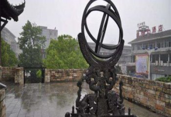 售樓部渾天儀雕塑廠家，噴砂發光雕塑，烤漆題材