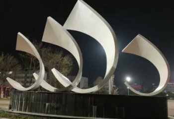 農村帆船雕塑，烤漆景觀雕塑，抽象效果