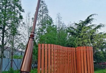 步行街毛筆雕塑，鍛造景觀雕塑，烤漆方式