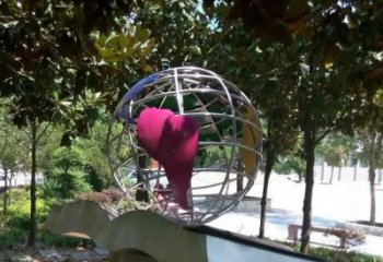 房地產地球儀雕塑，仿古景觀雕塑，噴砂制造