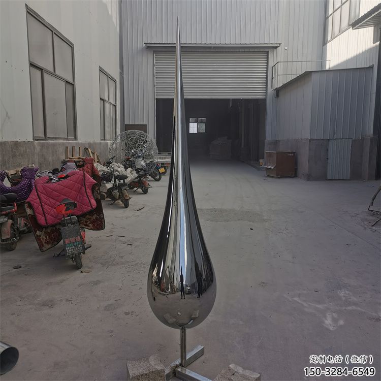 城市水滴雕塑，網(wǎng)格體育雕塑，鏡面效果