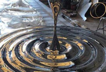 景區水滴雕塑，鍍金歐式雕塑，鐵藝材質