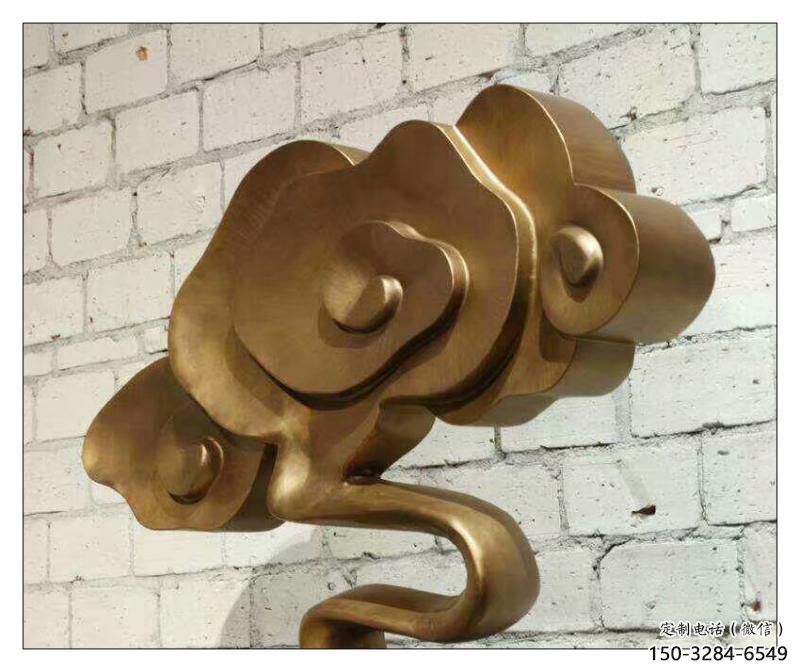 城市云朵雕塑，網格體育雕塑，古銅效果