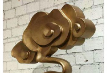 城市云朵雕塑，網(wǎng)格體育雕塑，古銅效果