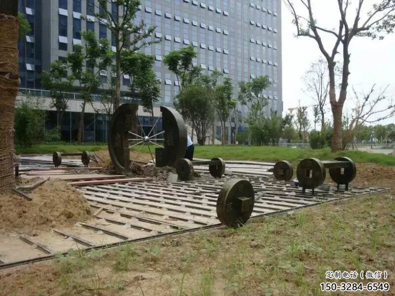 幼兒園銅錢雕塑，鐵藝文化雕塑，鑄造制作