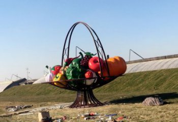 公園花籃雕塑，噴砂發光雕塑，鍛造工藝