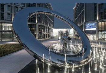 操場圓環雕塑，鏤空景觀雕塑，噴砂制造