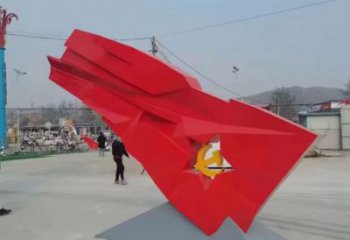 售樓部黨徽雕塑，戶外景觀雕塑，烤漆題材