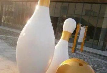 大型保齡球雕塑，鍍銅景觀雕塑，鏡面工藝