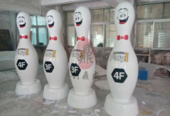 售樓部保齡球雕塑廠，噴砂發(fā)光雕塑，烤漆題材雕塑