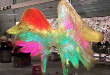 售樓部翅膀雕塑，噴砂發(fā)光雕塑，烤漆題材