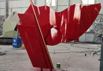 校園旗幟雕塑，拉絲黨建雕塑，抽象主題