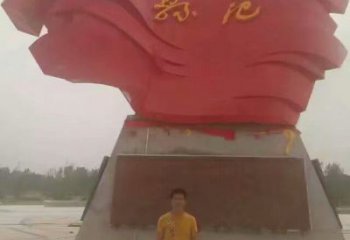 旗幟雕塑，革命黨建雕塑，革命擺件