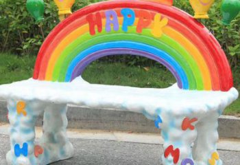 小區座椅雕塑，拉絲景觀雕塑，抽象效果