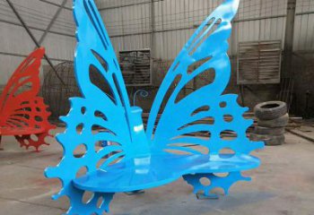 蝴蝶座椅雕塑 公園草地擺件 烤漆雕塑