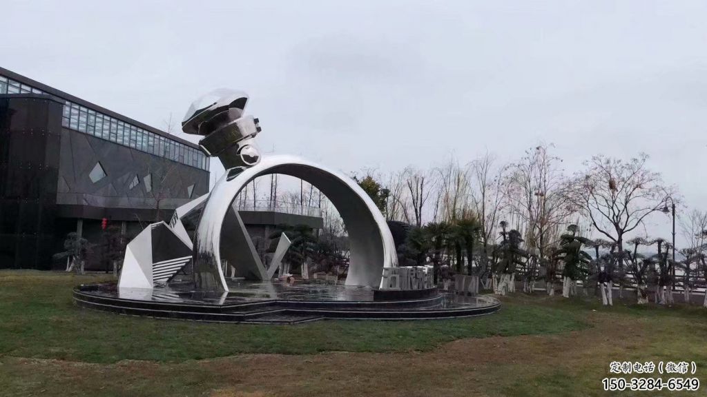 大型戒指雕塑 歐式步行街擺件 鏡面雕塑