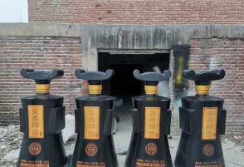 步行街酒瓶雕塑，鍛造景觀雕塑，烤漆方式