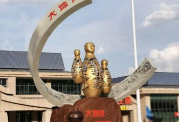 房地產酒瓶雕塑，仿古景觀雕塑，噴砂制造