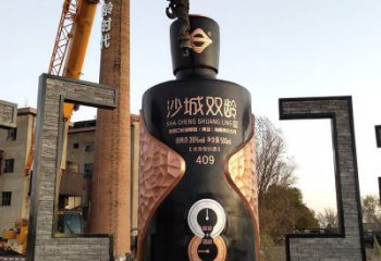 廣場酒瓶雕塑，抽象景觀雕塑，抽象效果