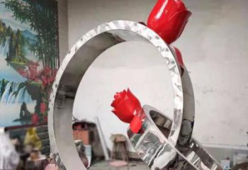 別墅區(qū)戒指雕塑 大型別墅區(qū)擺件 剪影雕塑