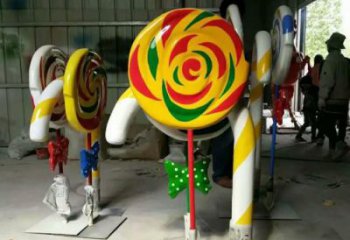 鋼管棒棒糖雕塑 異形噴水小品 農(nóng)村雕塑