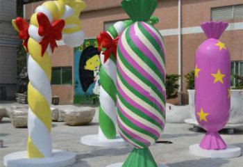 拉絲棒棒糖雕塑 鏤空創(chuàng)意擺件 別墅區(qū)雕塑