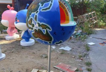 大型地球雕塑 歐式步行街?jǐn)[件 彩繪雕塑