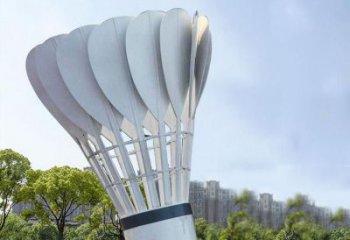 噴漆羽毛球雕塑 中式村口小品 草地雕塑