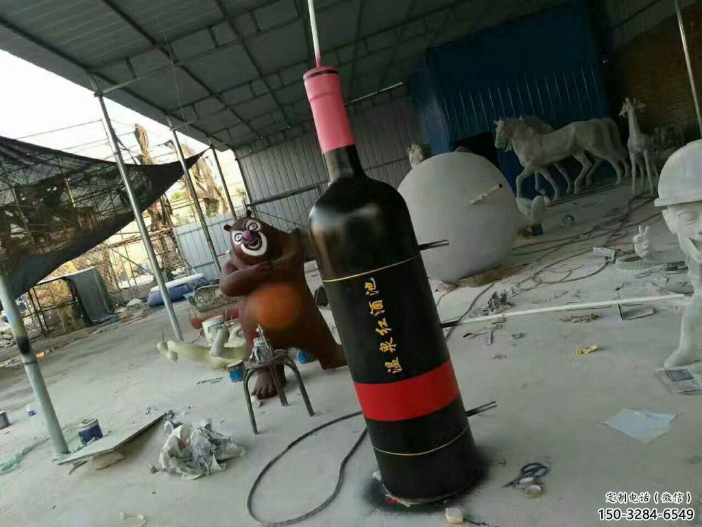 大型瓶子雕塑 歐式步行街擺件 彩繪雕塑