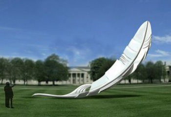 拉絲羽毛雕塑 鏤空創(chuàng)意擺件 別墅區(qū)雕塑