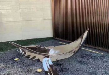 鏡面羽毛雕塑 烤漆大型擺件 博物館雕塑