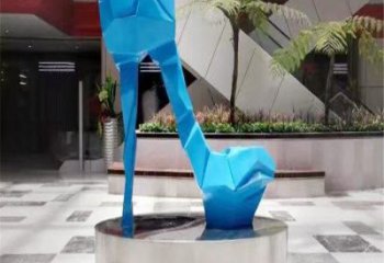 噴漆高跟鞋雕塑 中式村口小品 草地雕塑