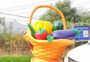 住宅小區(qū)果籃雕塑 啞光景觀擺件 公園雕塑