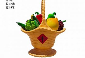 生產(chǎn)彩繪果籃雕塑 懸空餐飲店擺件 街頭雕塑