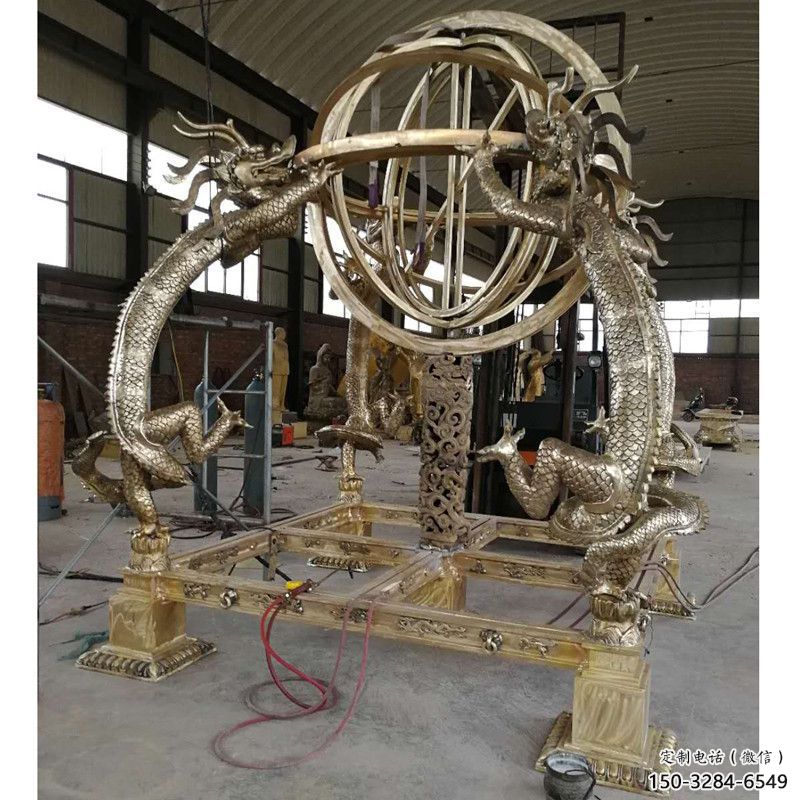 城市地動儀雕塑，網格體育雕塑，古銅效果