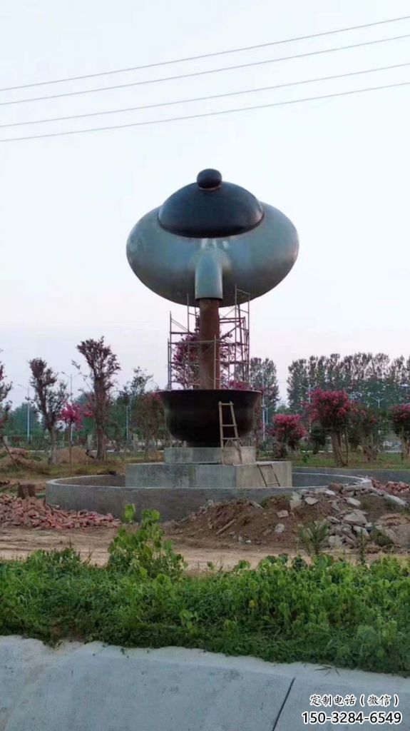 博物館懸壺雕塑 電鍍現(xiàn)代小品 公園雕塑