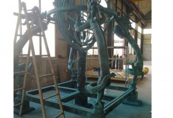 步行街地動儀雕塑，鍛造景觀雕塑，噴漆方式