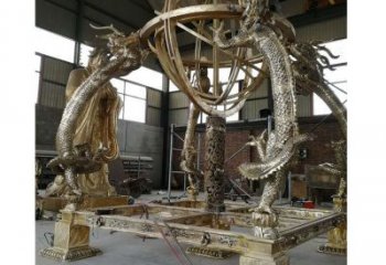 公園地動儀雕塑，噴砂發光雕塑，鍛造工藝