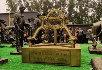 景區地動儀雕塑，鍍金歐式雕塑，鐵藝材質