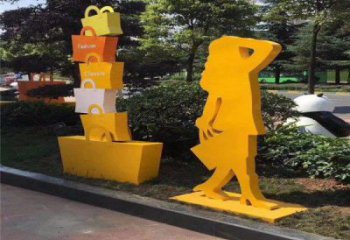 彩繪包包雕塑 懸空餐飲店擺件 街頭雕塑