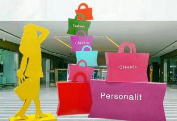 噴漆包包雕塑 中式村口小品 草地雕塑