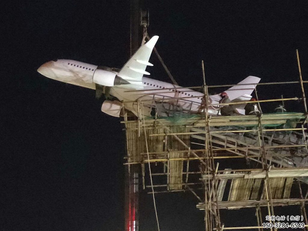 農村飛機雕塑 抽象藝術擺件 烤漆雕塑