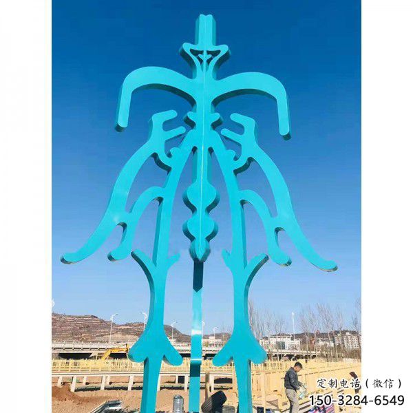 街頭漢字雕塑 大型別墅區擺件 鋼管雕塑