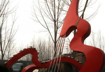 鏤空吉他雕塑 噴水園林小品 住宅小區雕塑