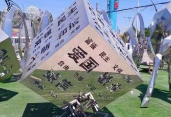 房地產(chǎn)積木雕塑 現(xiàn)代景觀擺件 幾何雕塑